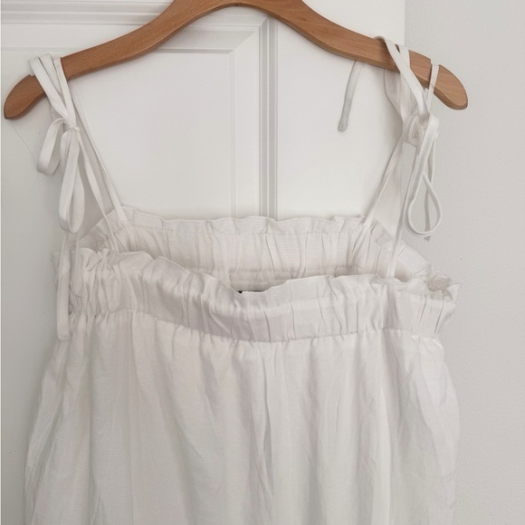 BTFBM Women’s White Strap Casual Tiered Ruffle Boho Maxi Dress size medium - Picture 9 of 9